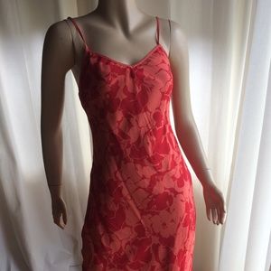 American Eagle Red and Orange Floral Dress